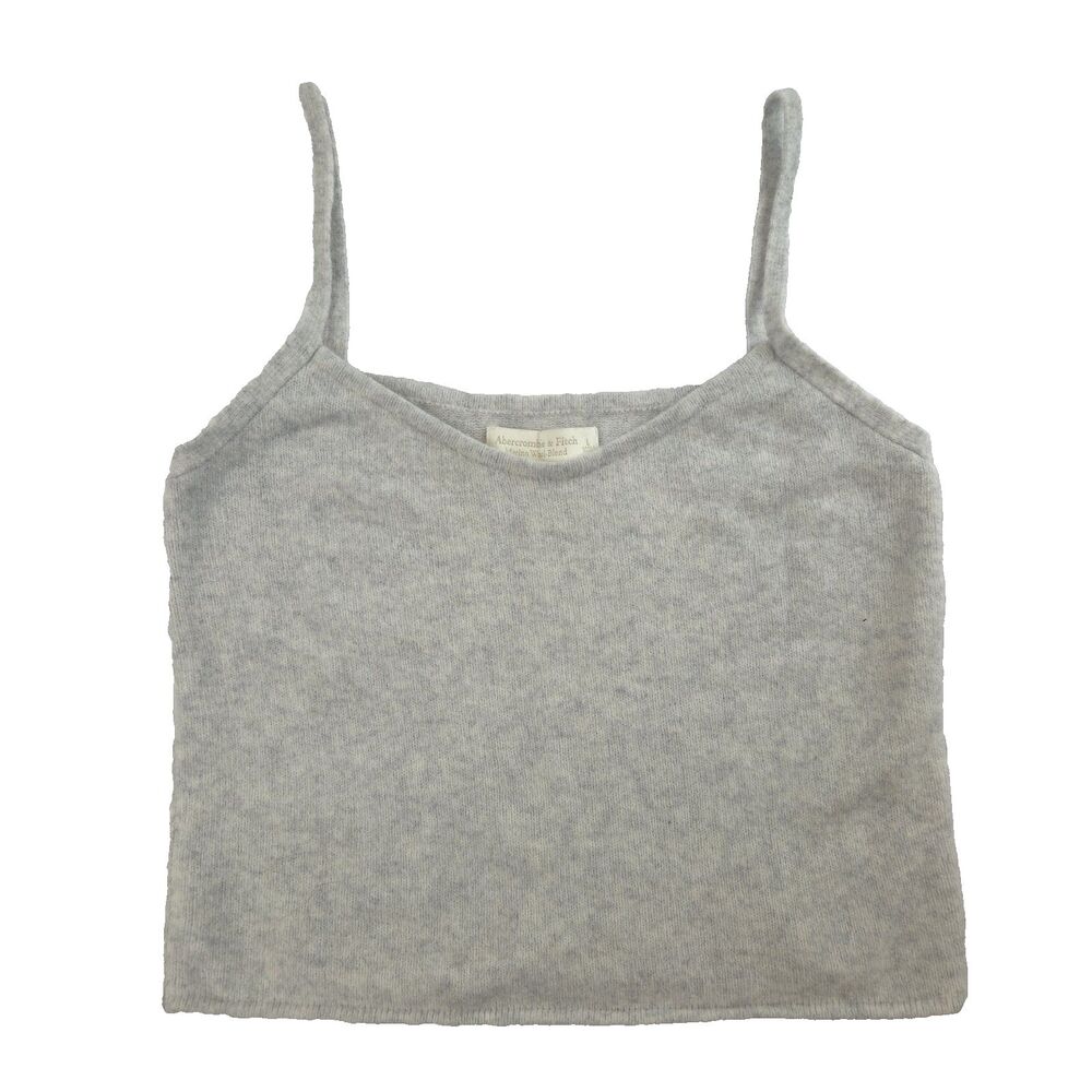 Abercrombie & Fitch Merino Wool Blend Camisole Top Gray L Outdoors Winter Skiing
